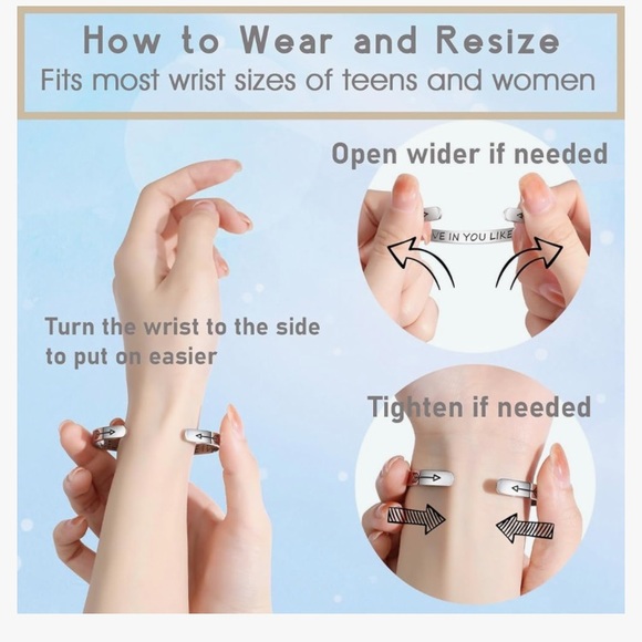 NWOT- Silver Bangle Bracelet for Women - Picture 7 of 7